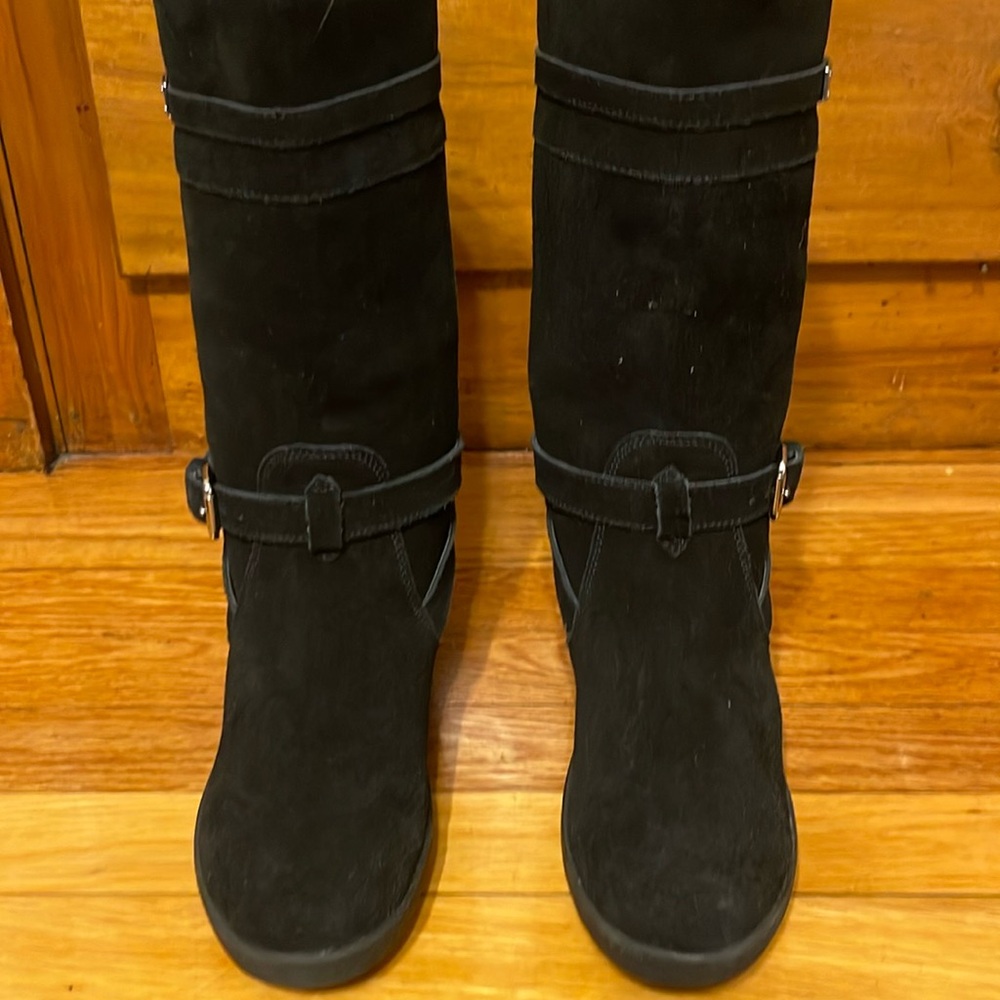 Coach Tallulah black fur-lined boots Women’s size 7
